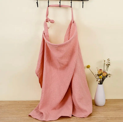 Dusky Pink Breathable Breastfeeding Cover Baby Feeding Nursing Covers Adjustable Nursing Apron Outdoor Privacy Cover Mother Nursing Cloth