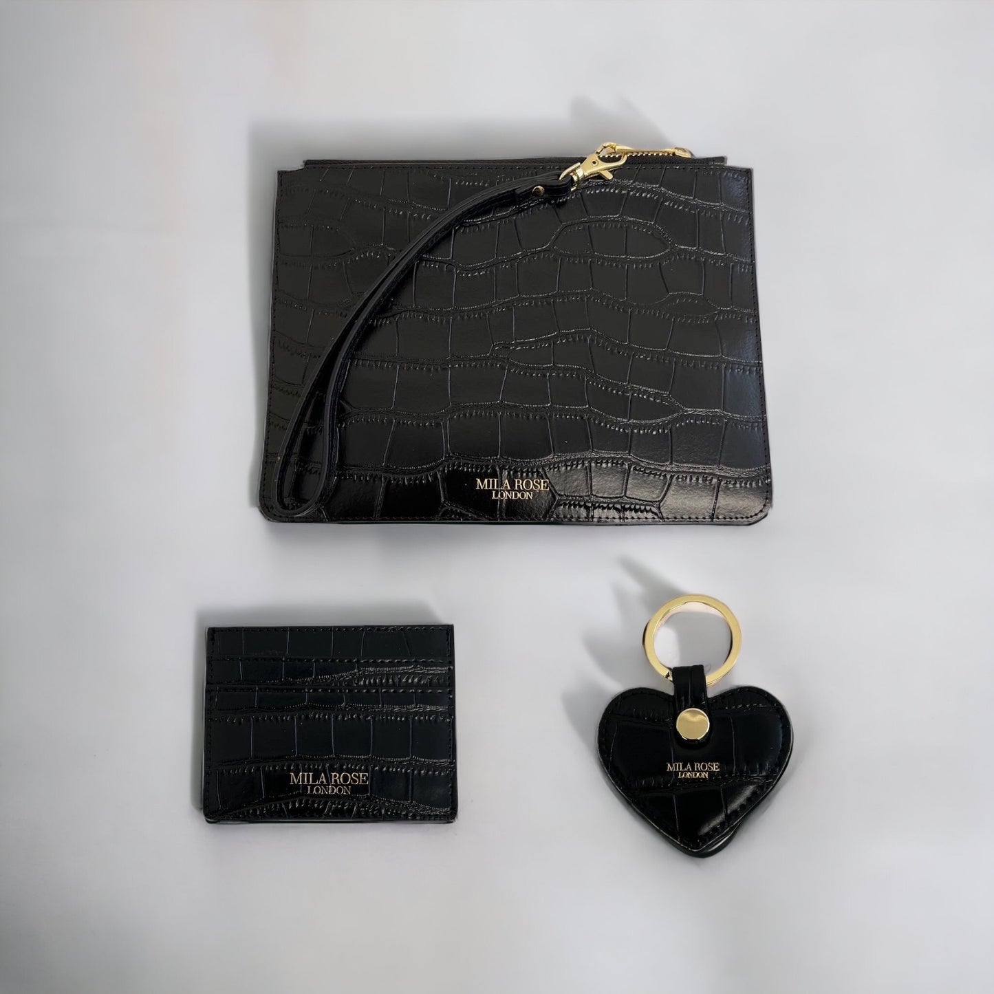 Leather Gift Set (Clutch, Key Ring & Card Holder)