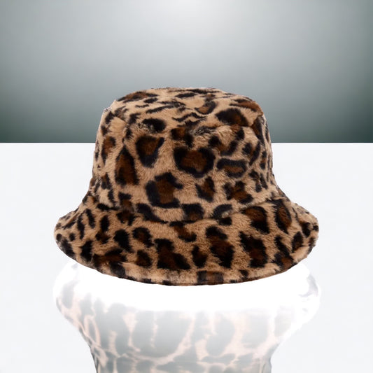 Brown Leopard Print Bucket Hat