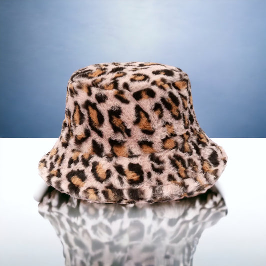 Pink Leopard Print Bucket Hat