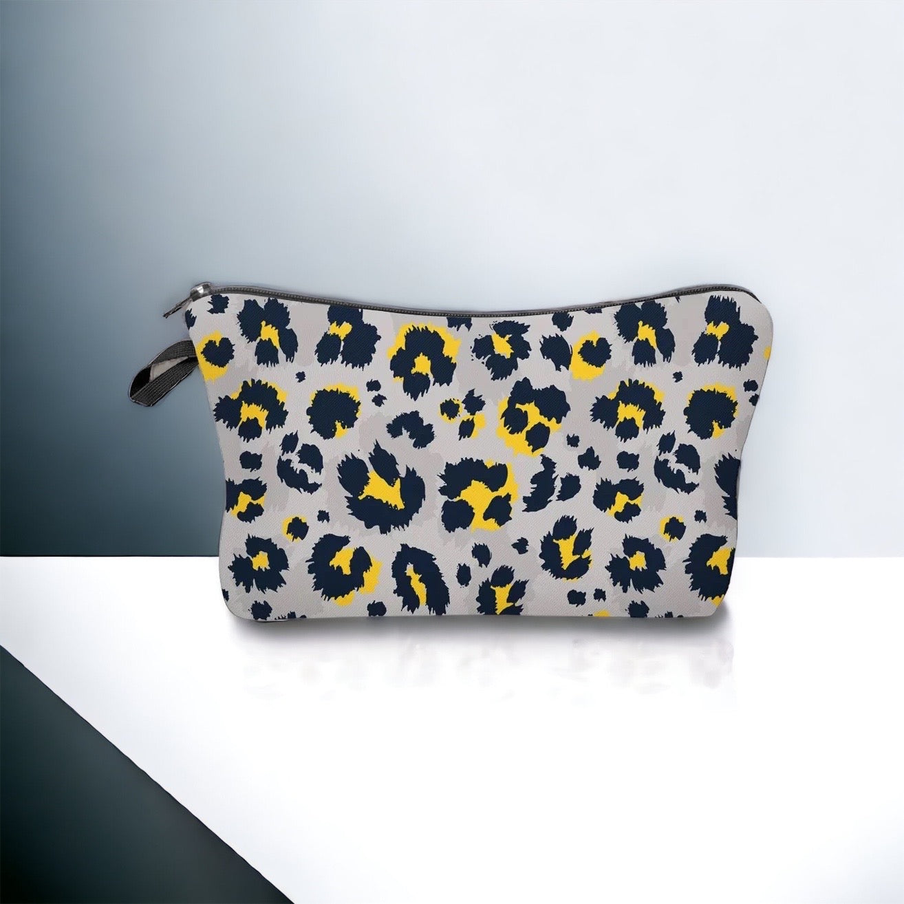 Cosmetic Pouch Grey & Yellow