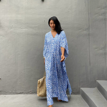 Elle Blue Print Maxi Cover Up