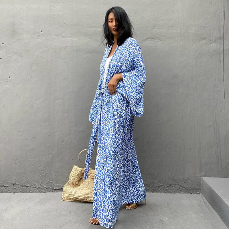 Elle Blue Print Maxi Cover Up