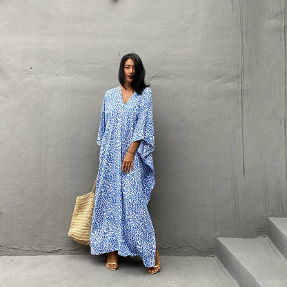 Elle Blue Print Maxi Cover Up