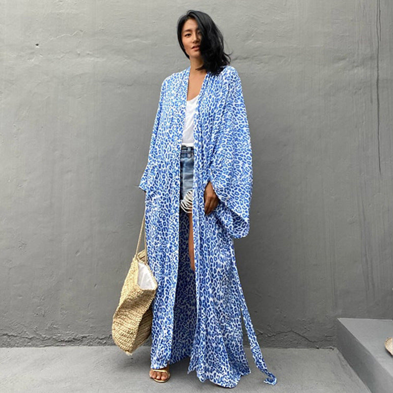 Elle Blue Print Maxi Cover Up