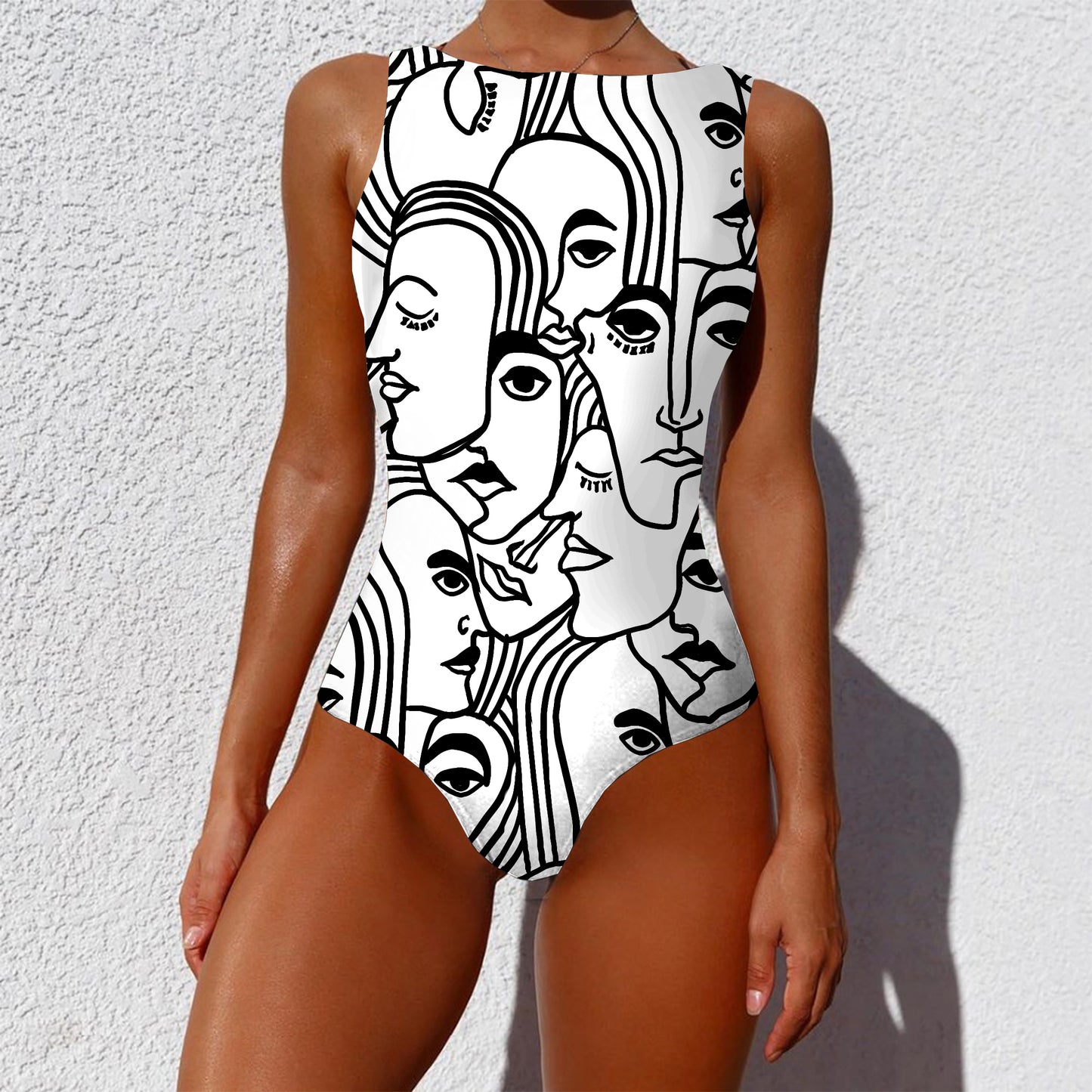 Geometric Faces Swimsuit