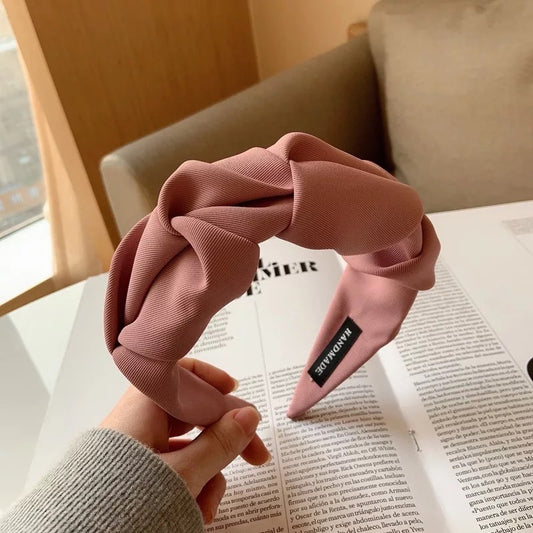 Handmade Rouged Hairband Dusky Pink