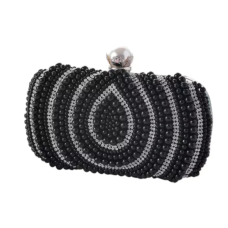 Pearl Black Clutch Handbag