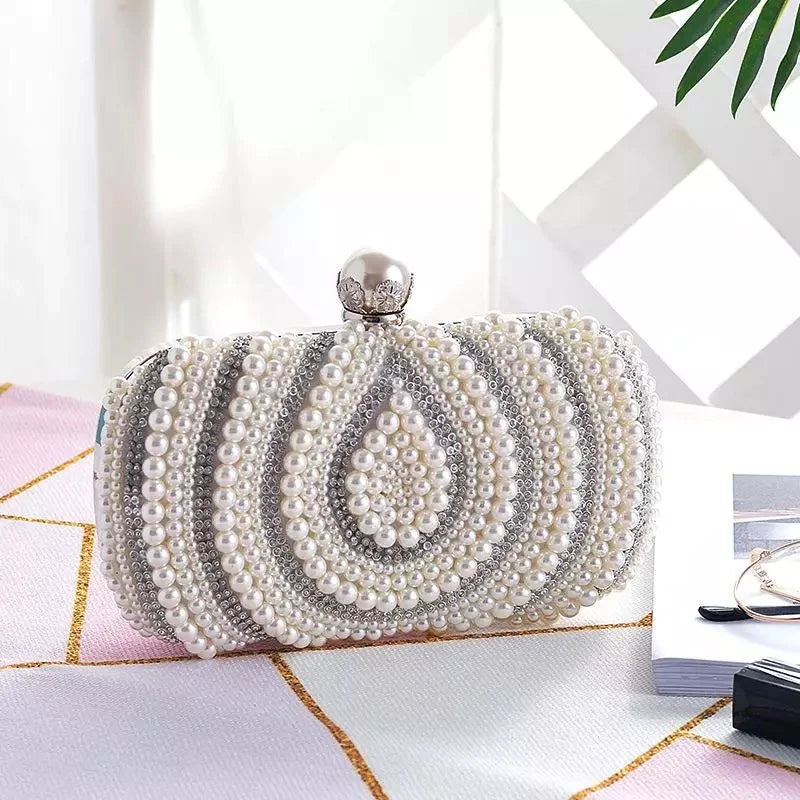 Pearl Black Clutch Handbag