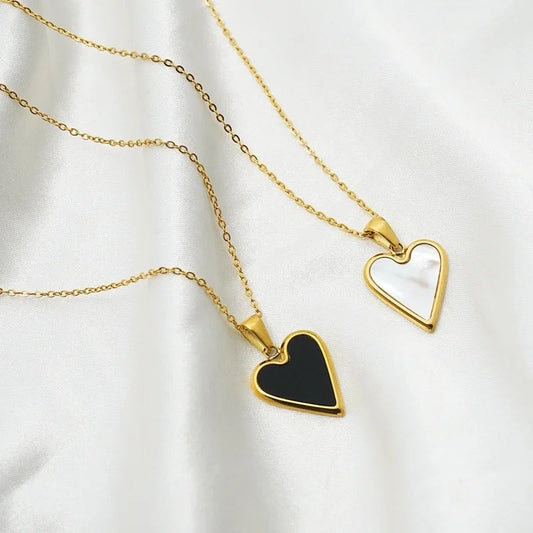 Limited Edition Gold & White / Silver Heart Necklace