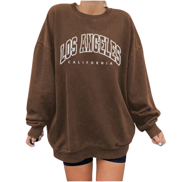 Mila Rose London Brown Oversized Los Angeles Jumper