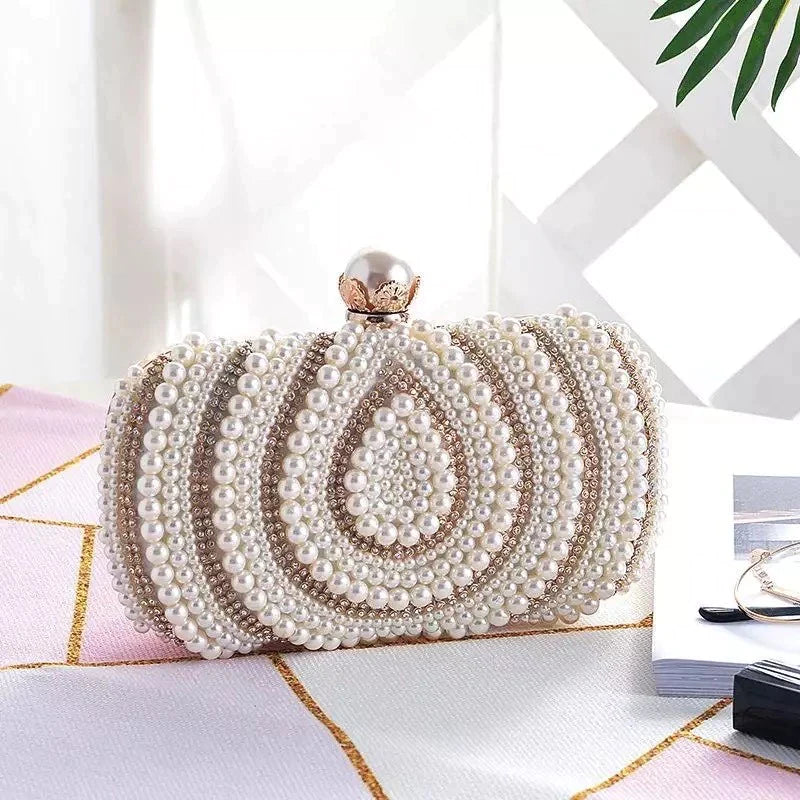 Pearl Black Clutch Handbag